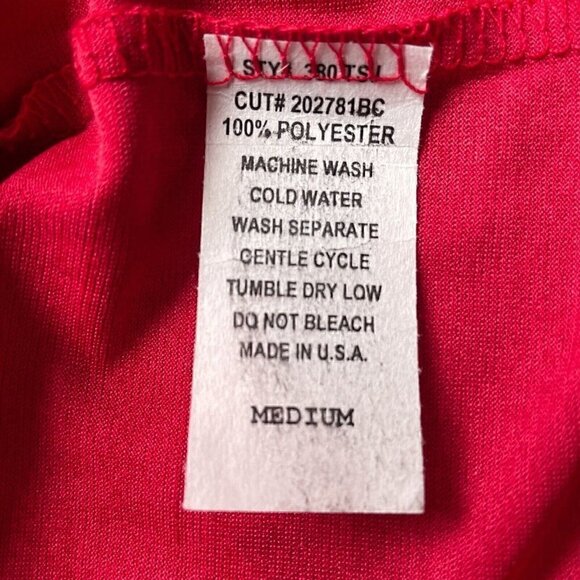 VTG 80s The White House Embroidered Red Popover Two Button Up Top Women’s M - Picture 9 of 9